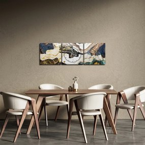 Obraz - Designerski marmur (z zegarem) (90x30 cm)