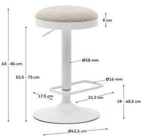 Beżowe hokery zestaw 2 szt. 58 cm Zaib – Kave Home