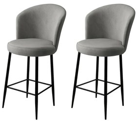 Zestaw krzeseł barowych Fora Grey and Black, 2 szt., 2 szt.