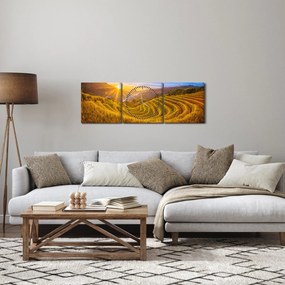 Obraz - Pole ryżowe w Wietnamie (z zegarem) (90x30 cm)