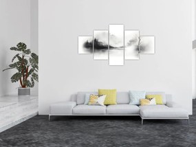 Obraz - Malowany tuszem krajobraz (125x70 cm)