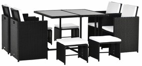 Outsunny 9-cz. komplet ogrodowy stół z krzesłami z technorattanu zestaw wypoczynkowy szary