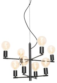 Nowoczesna lampa wisząca czarna 8-światłowa - Osprey