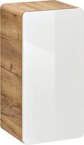 Niska szafka łazienkowa, wisząca Aruba 810 FSC, dąb craft złoty/biały połysk