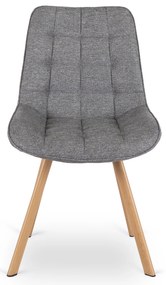 Zestaw Stół Okrągły Rozkładany HARRY 102-142 cm Dąb Artisan i 4 Krzesła KATHY Szare Skandynawskie