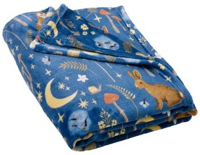 Niebieski koc z mikropluszu 130x170 cm Enchanted Twilight Animals – Catherine Lansfield