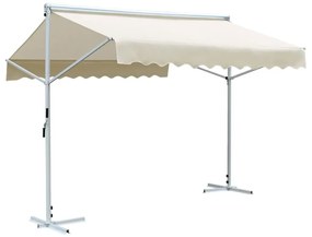 Kremowe rozkładane zadaszenie ogrodowe P8-Z09