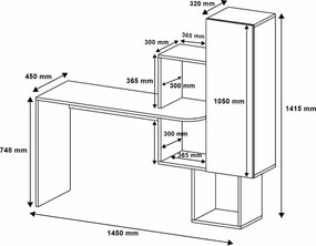 Biurko Acelya Walnut and White