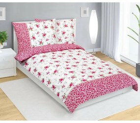 Bellatex Pościel bawełniana Różyczka różowy, 140 x 200 cm, 70 x 90 cm