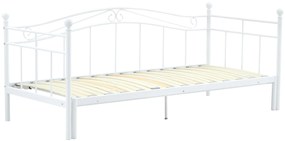 Łóżko 90x200 180x200 rozkładane, białe metalowe ARIZA 207/104-194/86
