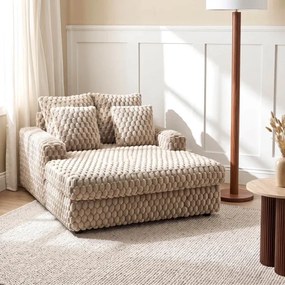 Fotel Wypoczynkowy Sofa KOBEL Brązowy Pluszowy Nowoczesny