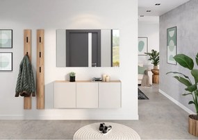 Kremowa szafka wisząca w dekorze dębu 138x52x25 cm Libbiano – Germania