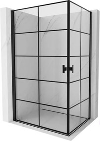 Mexen Mist-B Duo kabina prysznicowa uchylna 70 x 90 cm, czarna kratka, czarna - 8A2-070L-090P-70-77