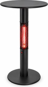 Ogrzewany stół barowy z promiennikiem podczerwieni, wysokość 1130 mm, 1500 W, Ø 600 mm, czarny