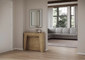 Konsola rozkładana 90x25/211 cm Anea Dąb naturalny wewnętrzne przedłużenia