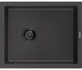 Mexen Pedro zlewozmywak granitowy 1-komorowy 560 x 460 mm, czarny nakrapiany, syfon czarny - 6508561000-76-B