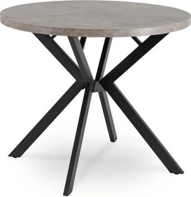Stół Okrągły Rozkładany LUGO 90-190 cm Beton/Czarny Loft