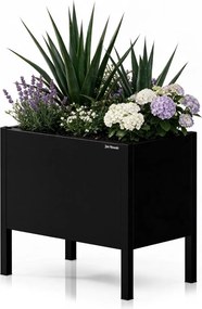 Metalowa donica ogrodowa - osłona Daisy mała, 40 × 25 × 35 cm, czarna
