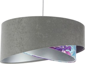 Szaro fioletowa lampa wisząca z weluru L7-S12