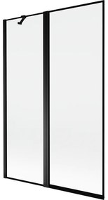 Mexen Mist parawan nawannowy 2-skrzydłowy lewy 120 x 150 cm, czarna ramka, czarny - 8A9-120-011-70-70-L