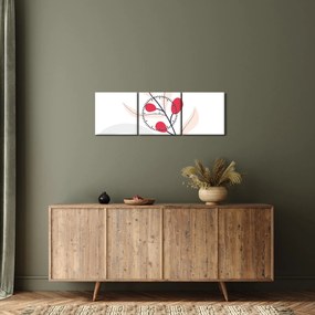Obraz - Różowa abstrakcja kwiatowa N⁰3 (z zegarem) (90x30 cm)
