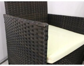 Aldotrade Rattanowy zestaw ogrodowy GardenLine, brązowy + kremowe siedziska