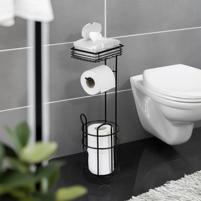 Czarny stalowy stojak na papier toaletowy – Wenko