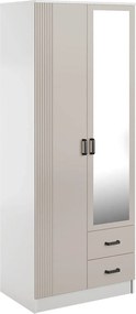 Szafa uchylna z lustrem biały + kaszmir R1-W87