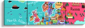 Obraz - Dziecięca mapa Europy (170x50 cm)
