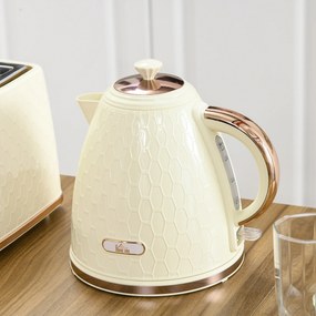 HOMCOM Czajnik, 2200W, okno widokowe, filtr, szybki czajnik, beżowy