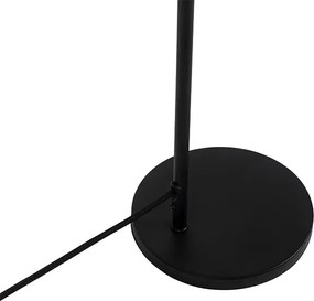 Nowoczesna lampa stołowa czarna z kloszem w kolorze dymu - Maly