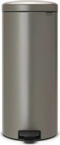 Kosz na Śmieci z Pedałem NewIcon 30L Platinum Kod G Szary Metal 30L Ciche Zamknięcie Przeciwwonny
