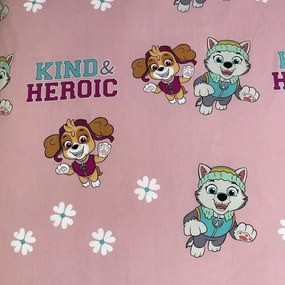Różowa bawełniana pościel dziecięca jednoosobowa 140x200 cm Paw Patrol "Heroic" – Jerry Fabrics