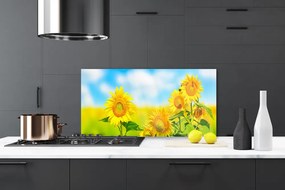 Panel Szklany Złoty Słonecznik w Detalu