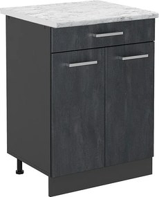 Szafka dolna do kuchni czarny beton 60x60x81.6 r-line