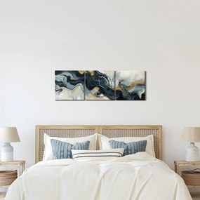 Obraz - Rysunek marmurkowy (z zegarem) (90x30 cm)