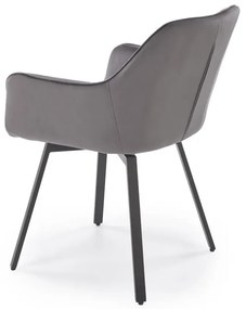 Krzesło tapicerowane K588 VELVET szare obracane HALMAR