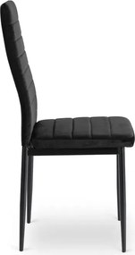 Zestaw Stół Rozkładany SKUBI 120-160 cm Dąb Craft/Czarny i 4 Krzesła NARIS Czarne