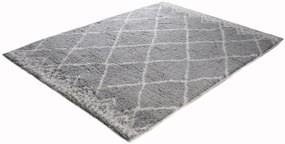 Dywan shaggy Nano Light Mikrofibra Romby szary 120 cm x 160 cm