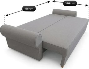 Sofa z Funkcją Spania RELON Szara Nowoczesna
