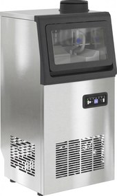 HOMCOM Komercyjna kostkarka do lodu, 36 kg/24h, stal nierdzewna, podblatowa lub wolnostojąca, srebrna | Aosom PL