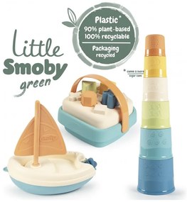 Smoby little green zestaw łódka wieża sorter bioplastik