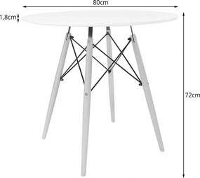 Valora KOVA TODI Okrągły Stół 80cm - Biały
