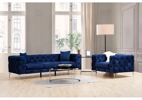 Ciemnoniebieska aksamitna sofa 237 cm Como – Artie