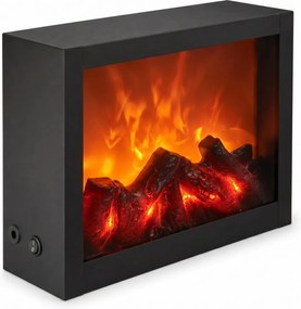 Kominek dekoracyjny LED, metalowy, 10 x 29 x 23 cm