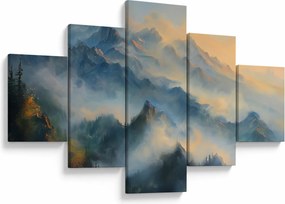 Obraz - Malowany górski krajobraz (125x70 cm)