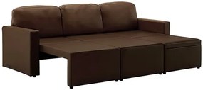 Rozkładana sofa kanapa modułowa brązowa - Odi 4Q