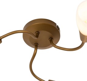 Klasyczny plafon złoty z matowym szkłem okrągły 3 światła - Madi