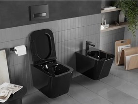 Mexen Teo miska wc Rimless z deską wolnoopadającą slim, duroplast, czarna połysk - 30854070