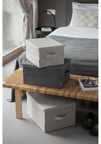 Beżowy tekstylny pojemnik z pokrywką 35x19x26 cm Soft Storage – Bigso Box of Sweden